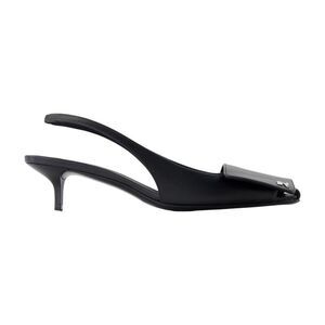 Fold Kitten Slingbacks Pumps - Courreges - Leather - Black